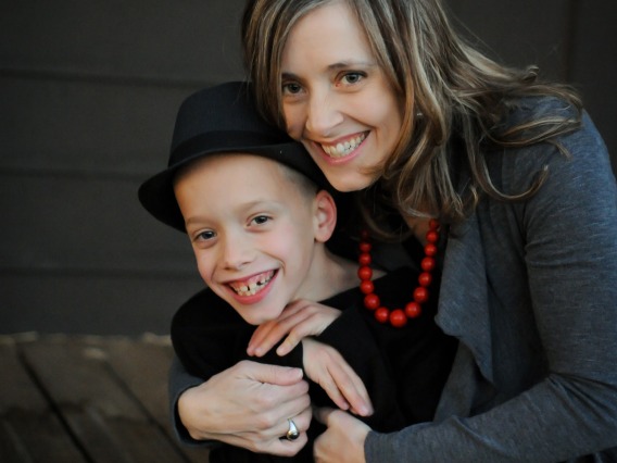 Dr. Rebecca Hartzell with her Autism son