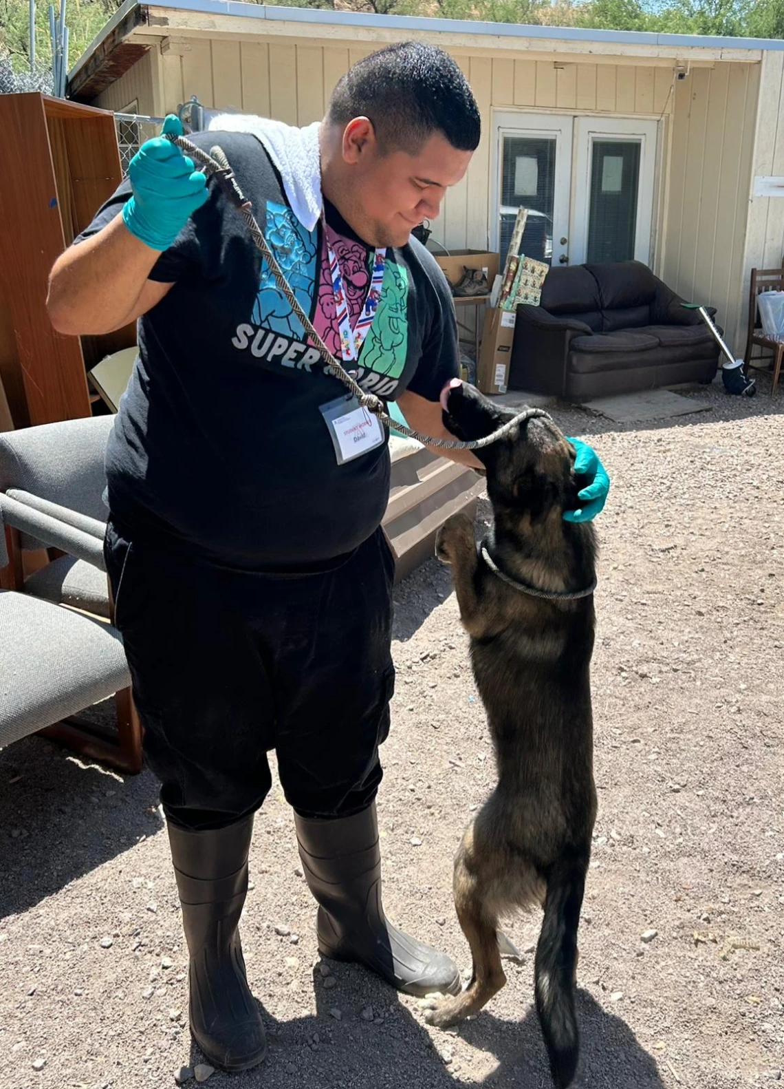 Photo of person with dog