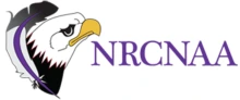 Logo that includes an eagle head on the left and the text on the right that reads NRCNAA in purple